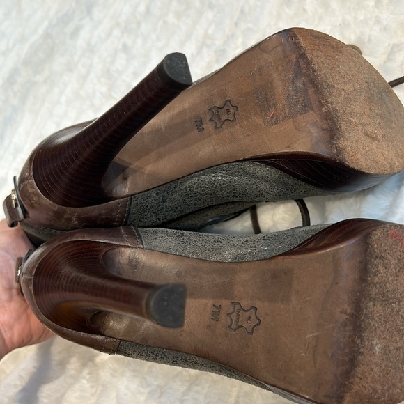 Tory Burch Gray and Brown Ankle Boots - Picture 10 of 13